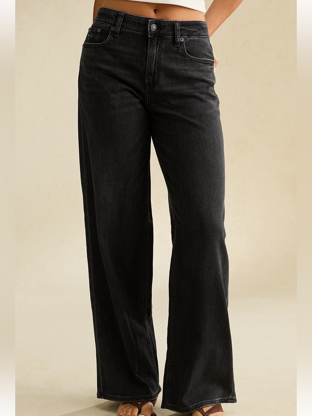 American Eagle Outfitters Black Wide-Leg Jeans